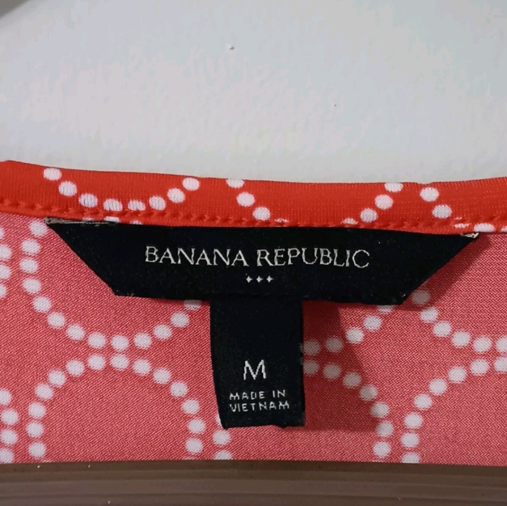 Banana Republic Women Orange Small Wrap Dress Geometric Print Knee Length - Picture 4 of 9